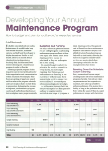 page 1 image Developoing your annual maintenance program